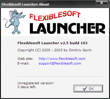 Flexiblesoft Launcher - About Dialog